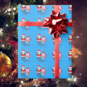 Niedlicher Axolotl und Weihnachtsmann Frohe Weihna Geschenkpapier