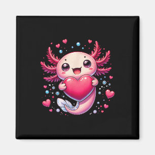 Niedlicher Axolotl Valentinstag für Mädchen Kinder Magnet