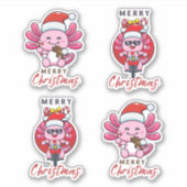 Niedlicher Axolotl Weihnachten Aufkleber (Vorderseite)