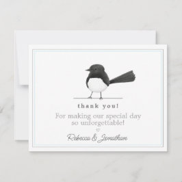 Niedlicher B/W Bird - Einfache, elegante Hochzeit  Mitteilungskarte