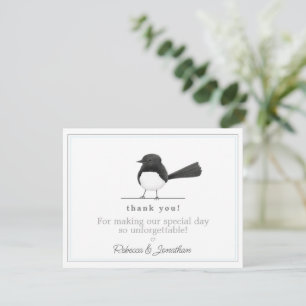 Niedlicher B/W Bird - Einfache, elegante Hochzeit Mitteilungskarte