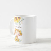 Niedlicher Baby-Affe Boho Wasserfarbe Sonnenblumen Kaffeetasse (Vorderseite Links)
