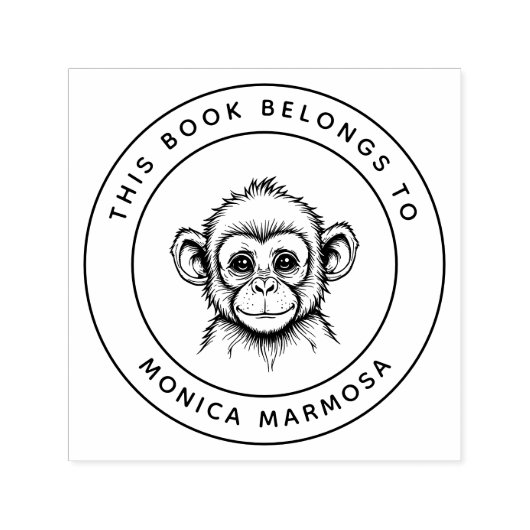 Niedlicher Baby-Affe Dieses Buch gehört zum Namen Permastempel (Design)