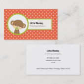 Niedlicher Baby-Affe mit Schnuller auf Polka Dots Visitenkarte (Vorne/Hinten)