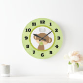 Niedlicher Baby-Affe mit Schnuller-Sprichwort Hall Große Wanduhr (Zuhause)