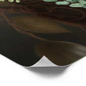 Niedlicher Baby-Affe sitzt auf einer Baumgelb-Blüt Poster (Ecke)