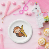 Niedlicher Baby-AffeWhit eine Banane Pappteller (Party)