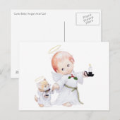 Niedlicher Baby Angel und Katze Postkarte (Vorne/Hinten)