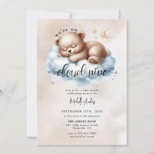 Niedlicher Baby-Bär Babydusche für Wasserfarben Einladung