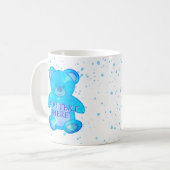 Niedlicher Baby-Bär in blau-individuellem Text Kaffeetasse (Vorderseite Links)