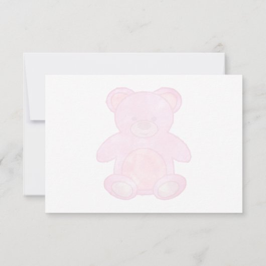 Niedlicher Baby Bär in rosa Custom Vielen Dank Dankeskarte (Rückseite)