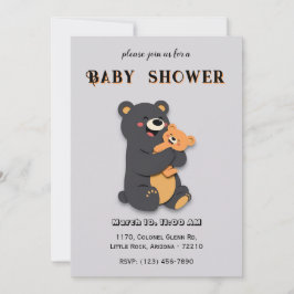 Niedlicher Baby Bär mit Mama Bear Duschkarte Einladung