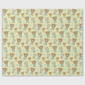 Niedlicher Baby-Bär und Zebra Geschenkpapier (Flach)