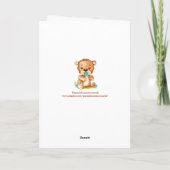 Niedlicher Baby-Bärenjunge Watercolor Gratulation Karte (Rückseite)