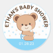 Niedlicher Baby Bear Baby Shower Sticker (Pink) (Vorderseite)