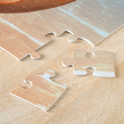 Niedlicher Baby-Bear Eating Honey Child's Name & M Puzzle (Seite)