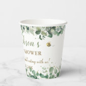 Niedlicher Baby Bear Greeneral Neutral Baby Dusche Pappbecher (Rückseite)