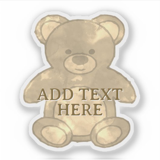 Niedlicher Baby-Bear-Text Aufkleber (Vorderseite)