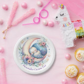 Niedlicher Baby Bird Schlafen auf dem Mond Pappteller (Party)