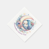 Niedlicher Baby Bird Schlafen auf einem halben Mon Serviette (Ecke)