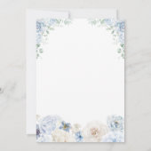 Niedlicher Baby Blue Baby in Bloom Baby Dusche Einladung (Rückseite)