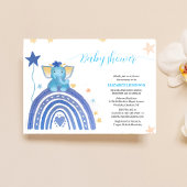 niedlicher Baby-Blue-Elefant mit Regenbogen-Babydu Einladung
