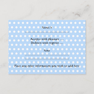 Niedlicher Baby Boy auf blauem Polka Dottern Muste RSVP Karte