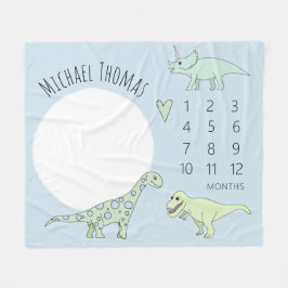 Niedlicher Baby Boy Dinosaur Cartoon mit dem Namen Fleecedecke