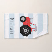 Niedlicher Baby Boy Doodle Red Farm Traktor mit Na Badhandtuch Set (Handtuch)
