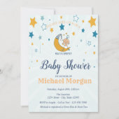 Niedlicher Baby Boy, Stars Babydusche Einladung (Vorderseite)