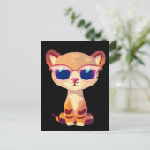 Niedlicher Baby Cheetah mit Sonnenbrille Postkarte (Stehend Vorderseite)
