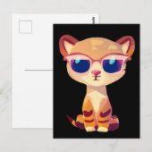 Niedlicher Baby Cheetah mit Sonnenbrille Postkarte (Vorne/Hinten)