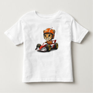 Niedlicher Baby Cheetah Race Car Driver Kleinkind T-shirt