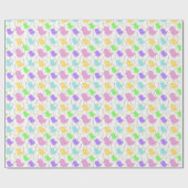Niedlicher Baby Chick Lavender Field Pastel farben Geschenkpapier (Flach)