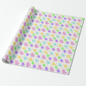 Niedlicher Baby Chick Lavender Field Pastel farben Geschenkpapier (Ungerollt)