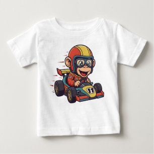 Niedlicher Baby Chimp Race Car Driver Baby T-shirt