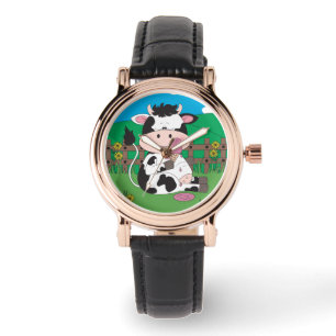 Niedlicher Baby Cow Cartoon Armbanduhr