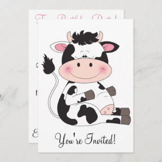 Niedlicher Baby Cow Cartoon Einladung