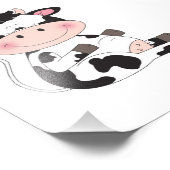 Niedlicher Baby Cow Cartoon Fotodruck (Ecke)