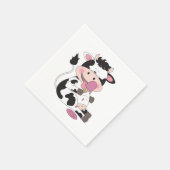Niedlicher Baby Cow Cartoon mit seiner Lieblings-L Serviette (Ecke)