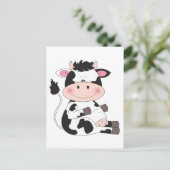 Niedlicher Baby Cow Cartoon Postkarte (Stehend Vorderseite)