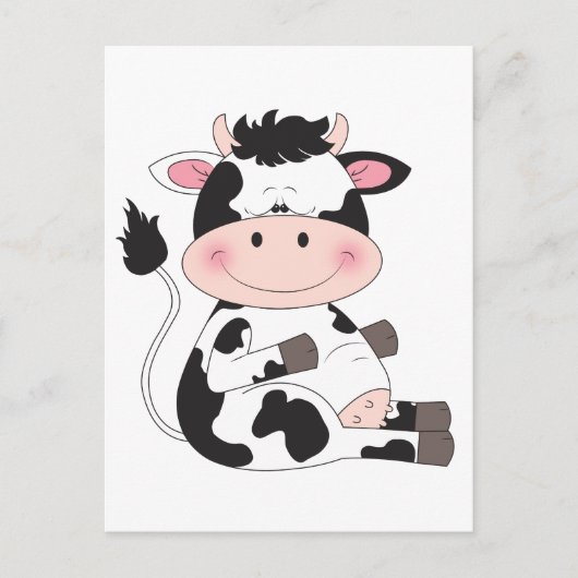 Niedlicher Baby Cow Cartoon Postkarte (Vorderseite)