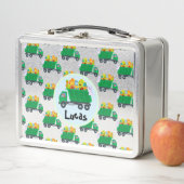 Niedlicher Baby-Dinosaurier-Eier-Müllwagen Zurück Metall Brotdose (Beispiel)