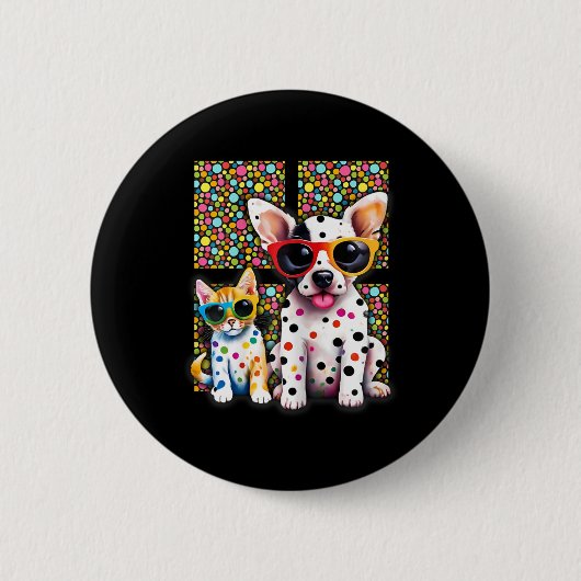Niedlicher Baby Dot Day Cat Lover Button (Vorderseite)