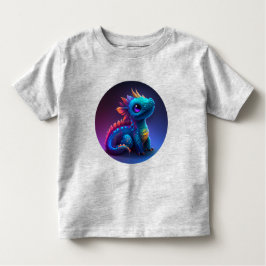 Niedlicher Baby Dragon in Rainbow Blue Kleinkind T-shirt