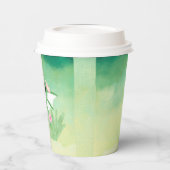 Niedlicher Baby Dragon Watercolor Hard Plastic Unt Pappbecher (Links)