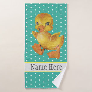 Niedlicher Baby Duck Fun Animal Wild Name Kid's Badehandtuch
