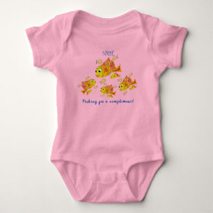 Niedlicher Baby Duschspeck Fisch personalisieren Strampler