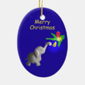 Niedlicher Baby-Elefant beleuchtet ein Keramik Ornament (Hinten)