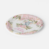 Niedlicher Baby-Elefant erröten rosa Pappteller (Schrägansicht)